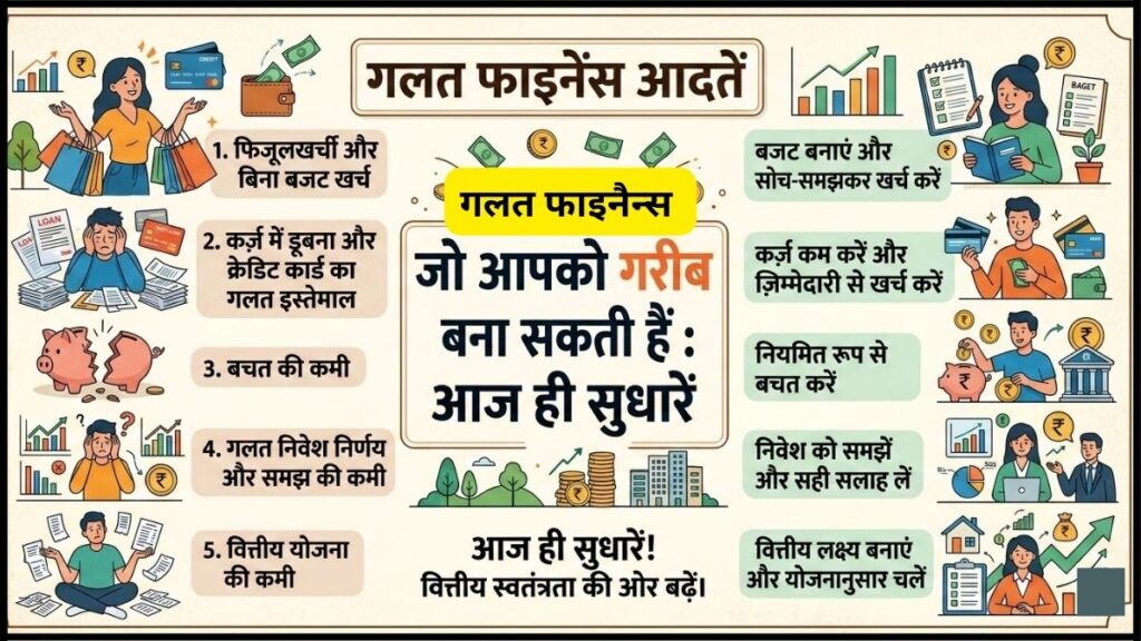 गलत फाइनेंस आदतें जो आपको गरीब बना सकती हैं : आज ही सुधारें