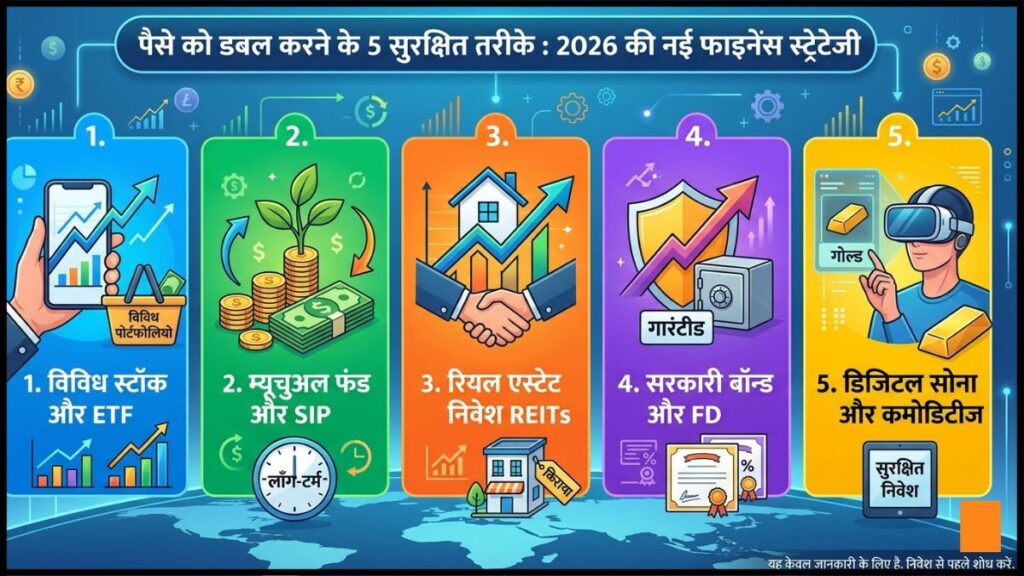 पैसे को डबल करने के 5 सुरक्षित तरीके : 2026 की नई फाइनेंस स्ट्रेटेजी|