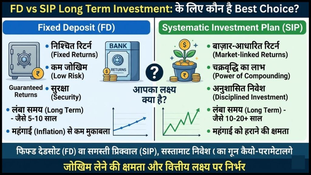 FD vs SIP Long Term Investment :के लिए कौन है Best Choice?