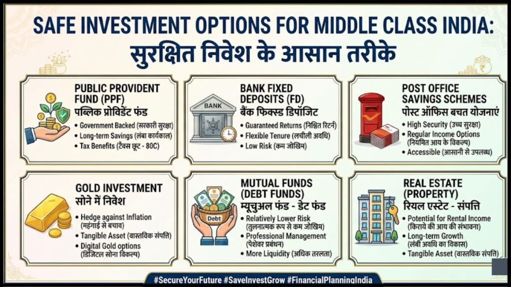 Safe Investment Options for Middle Class India: सुरक्षित निवेश के आसान तरीके