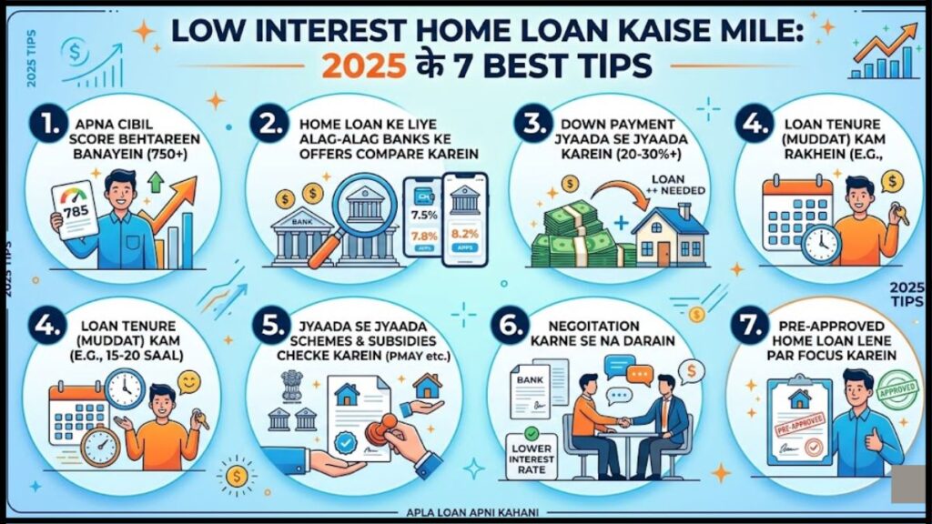 Low Interest Home Loan Kaise Mile: 2025 के 7 Best Tips