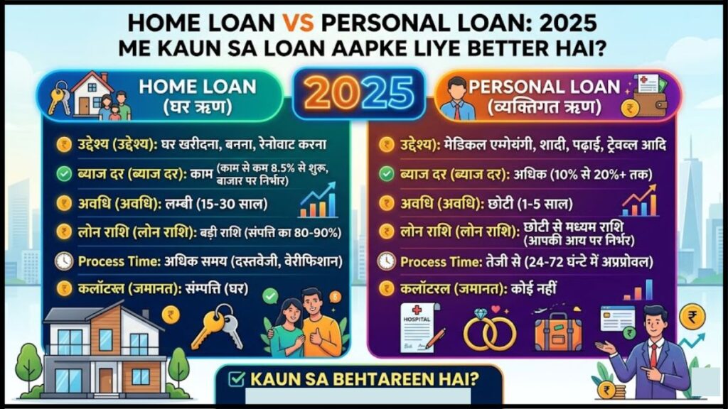 Home Loan vs Personal Loan: 2025 Me Kaun Sa Loan Aapke Liye Better Hai